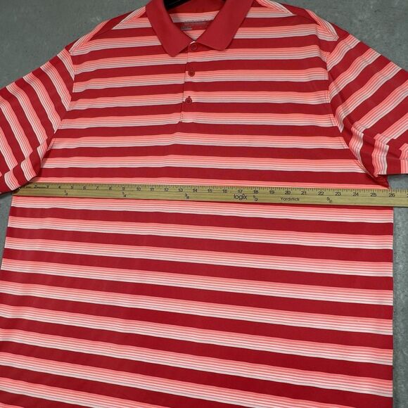 Nike Dri Fit Performance Golf Shirt Men’s XXL Standard Fit Stripes Red Pink 2XL - Picture 5 of 11